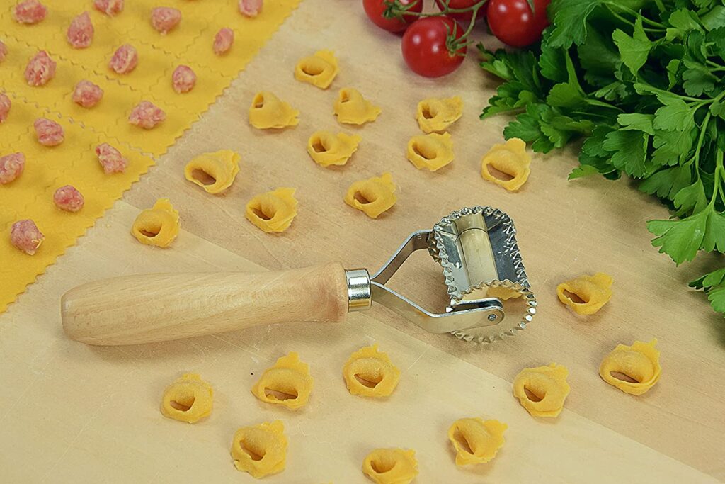 teigroller, teigschneider (wellenrand, 38 mm) für farfalle, tortelini, ravioli