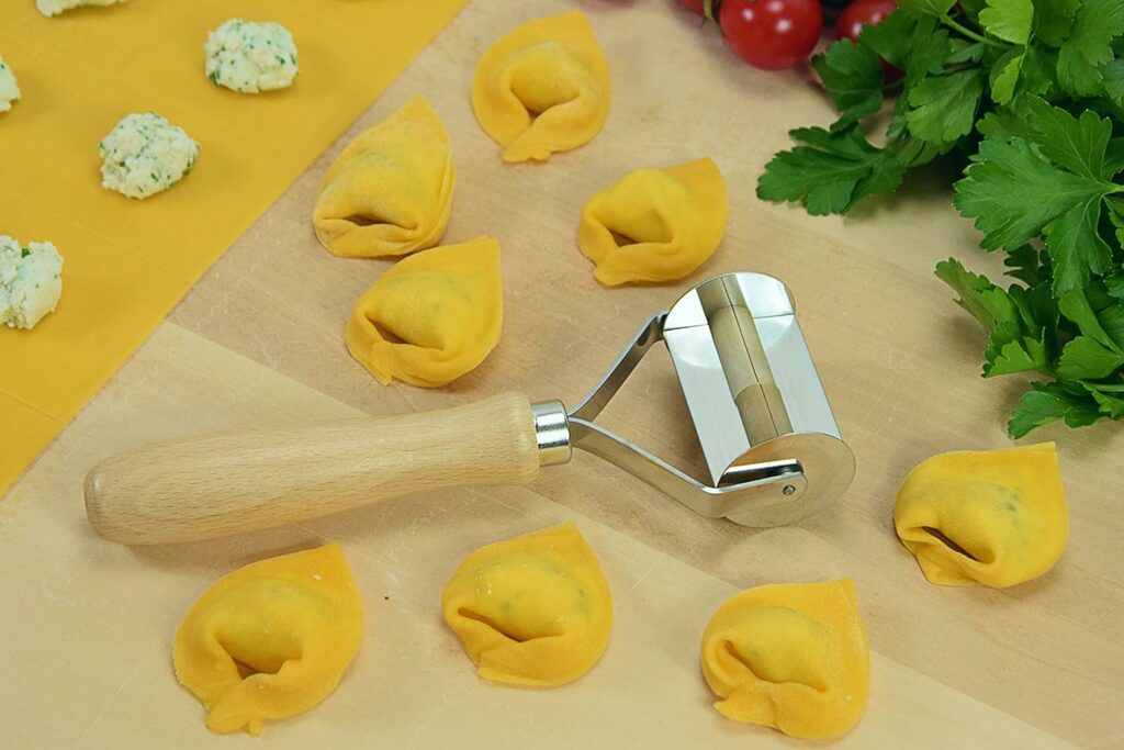 teigroller, teigschneider (glatter rand, 56 mm breite) für tortellini, farfalle