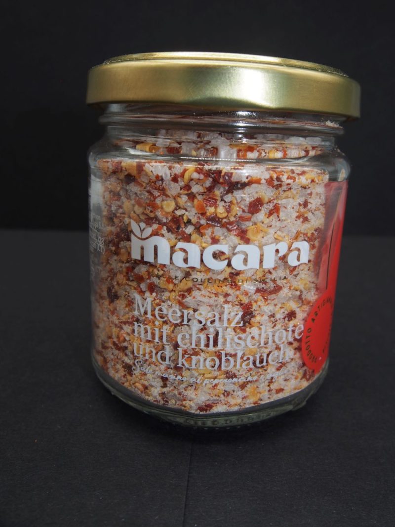 sizilianische meersalz mischung peperoncino und knoblauch 200 g glas