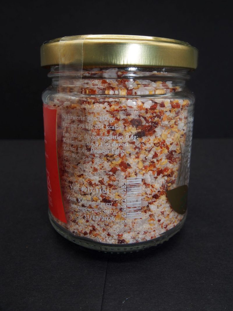 sizilianische meersalz mischung peperoncino und knoblauch 200 g glas