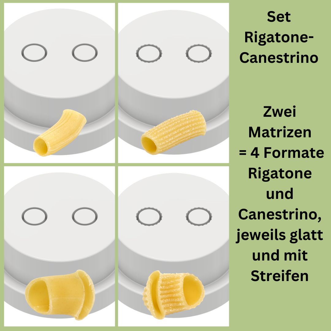 set (pom für philips pastamaker avance / 7000er): matrizen rigatone canestrino 2 matrizen 5 formate