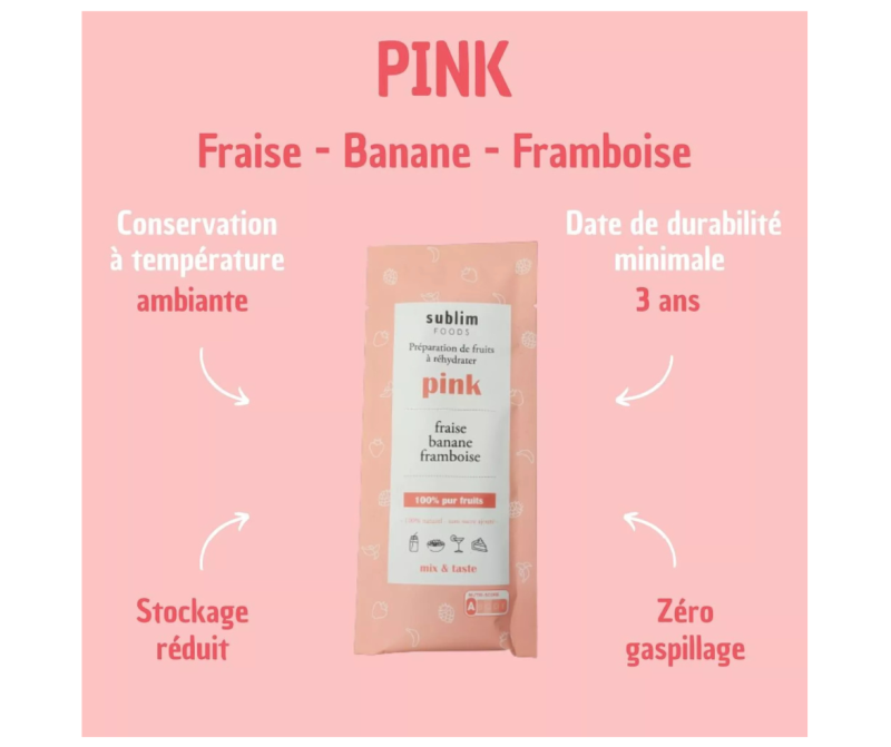 färbemittel pink (banane, erdbeere, himbeere) 24 g, 100 % natÜrlich